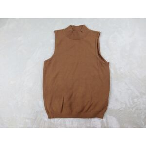 Anthropologie Vest Womens Small Brown Knit Pullover Viscose Blend‎ Mock Neck